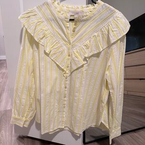 Women Yellow Striped Shirt